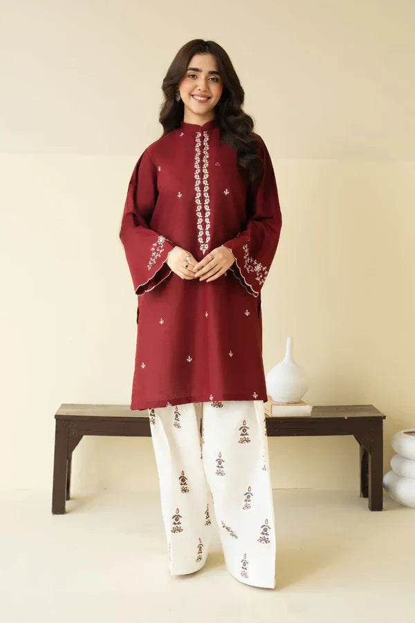 Claret Emb Farshi Shalwar Set
