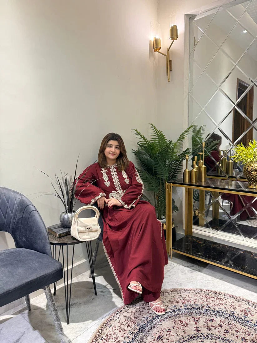 Alisbha Maroon Embroidered 2pc