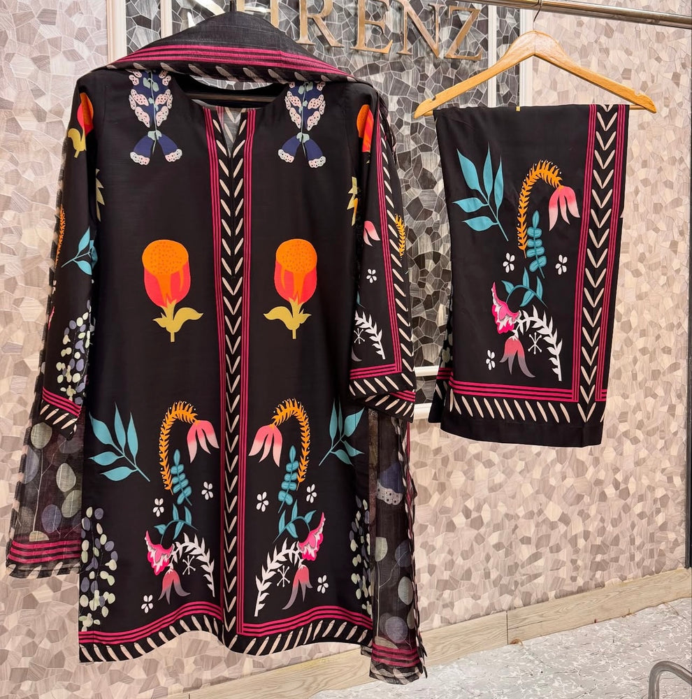 Rukhsar Black Three-Piece Dress