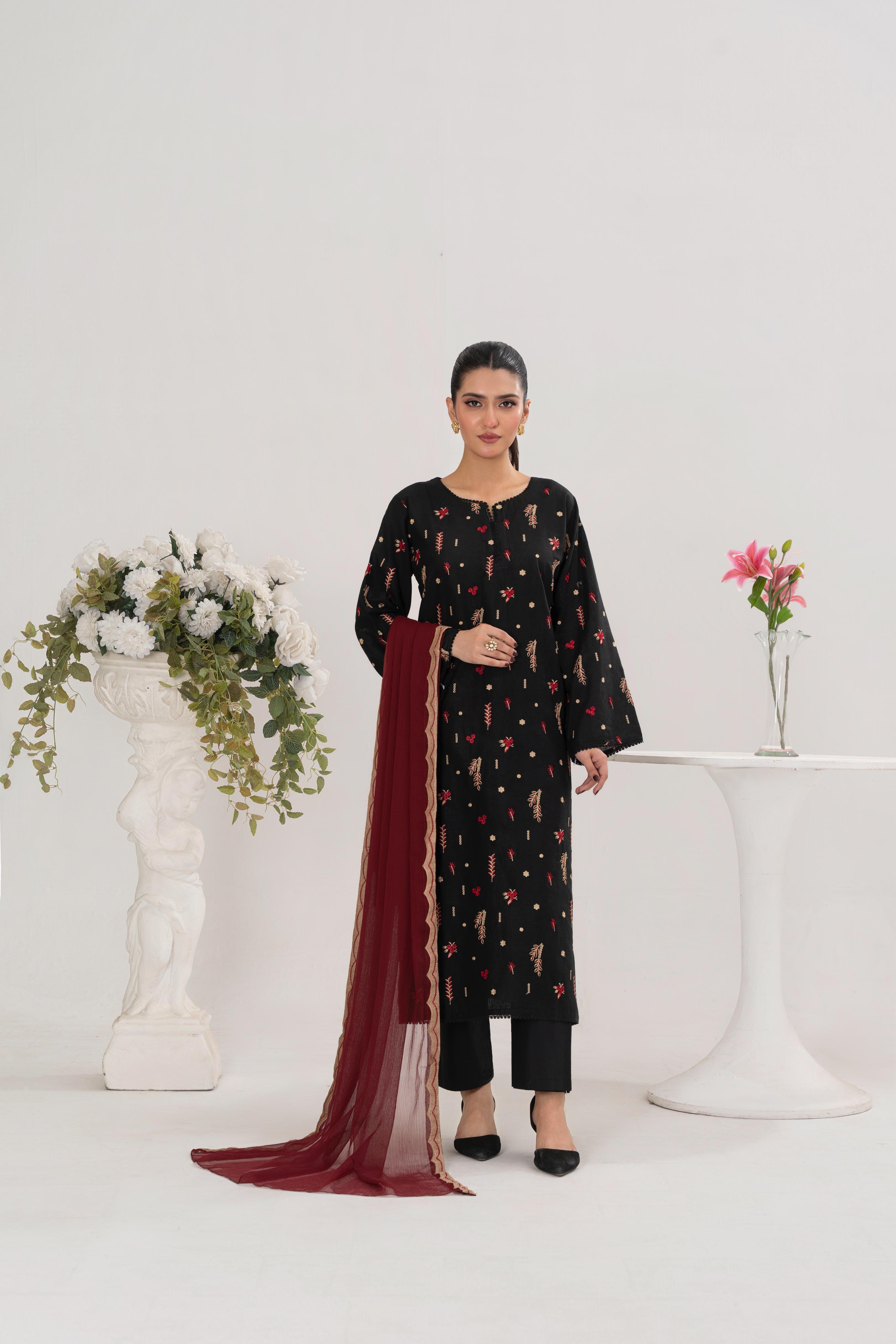 Diana Embroidered 3-Pcs