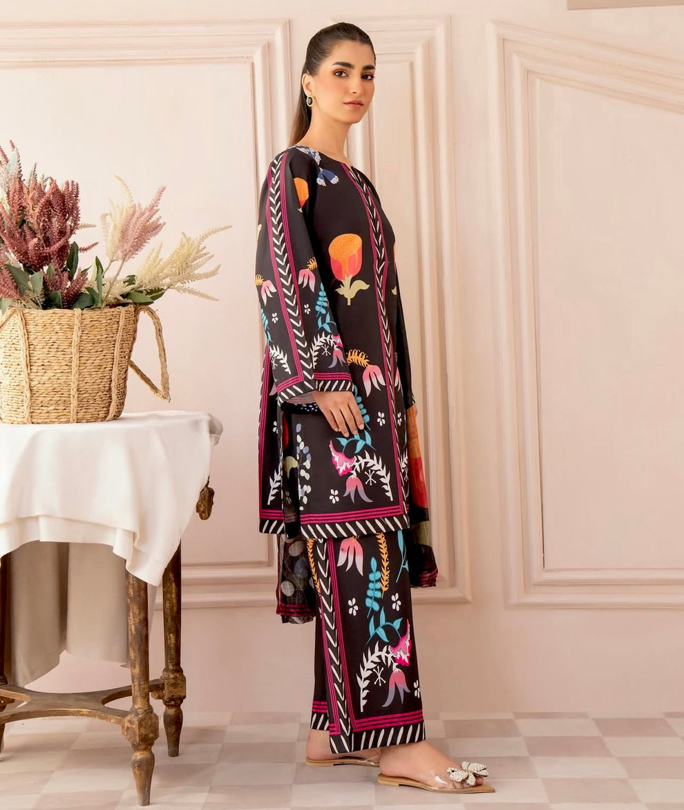 Rukhsar Black Three-Piece Dress